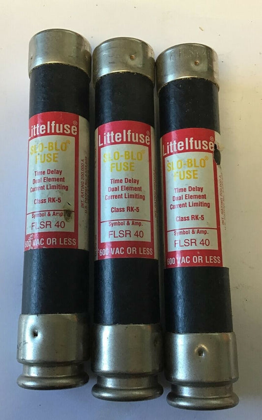 LITTELFUSE FLSR 40 TIME DELAY FUSE CLASS RK-5 600VAC***LOTOF3***0