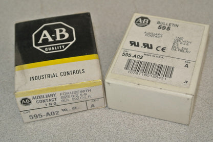 ALLEN-BRADLEY 595-A02 AUXILIARY CONTACT / 1 N.O. / SIZES 0-2 & 5-9 / NEW SURPLUS4
