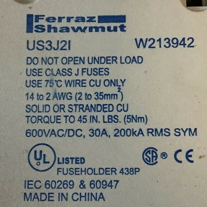 FERRAZ SHAWMUT US3J2I 2 POLE FUSE HOLDER *LOTOF2*4