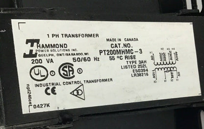 HAMMOND PT200MHMC-3 1PH TRANSFORMER  W/ 30322R FUSE HOLDER***LOTOF3***4