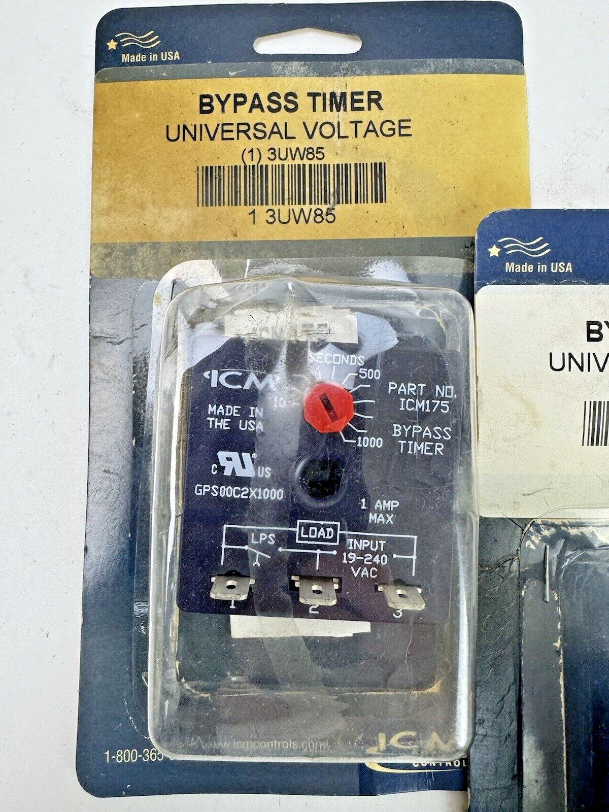 ICM **LOT OF 2** - ICM175 - BYPASS TIMER - UNIVERSAL VOLTAGE - 3UW852