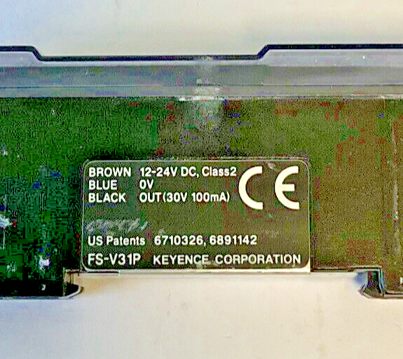 KEYENCE FS-V31P FIBER OPTIC PHOTOELECTRIC SENSOR 12-24VDC 30V 100MA **CORD CUT**2