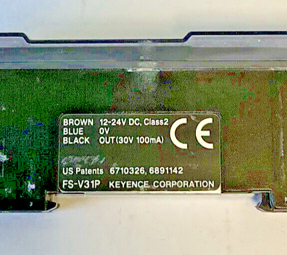 KEYENCE FS-V31P FIBER OPTIC PHOTOELECTRIC SENSOR 12-24VDC 30V 100MA **CORD CUT**2