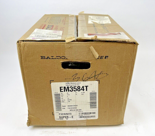 BALDOR - EM3584T - GP Motor -1.5 Hp 3 Phase 230/460V 1765 RPM 145t Frame SUPER-E0