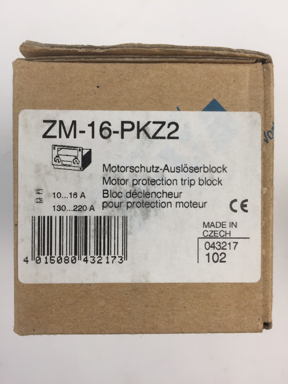 EATON MOELLER ZM-16-PKZ2 MOTOR PROTECTION TRIP BLOCK 10-16A 130-220A1