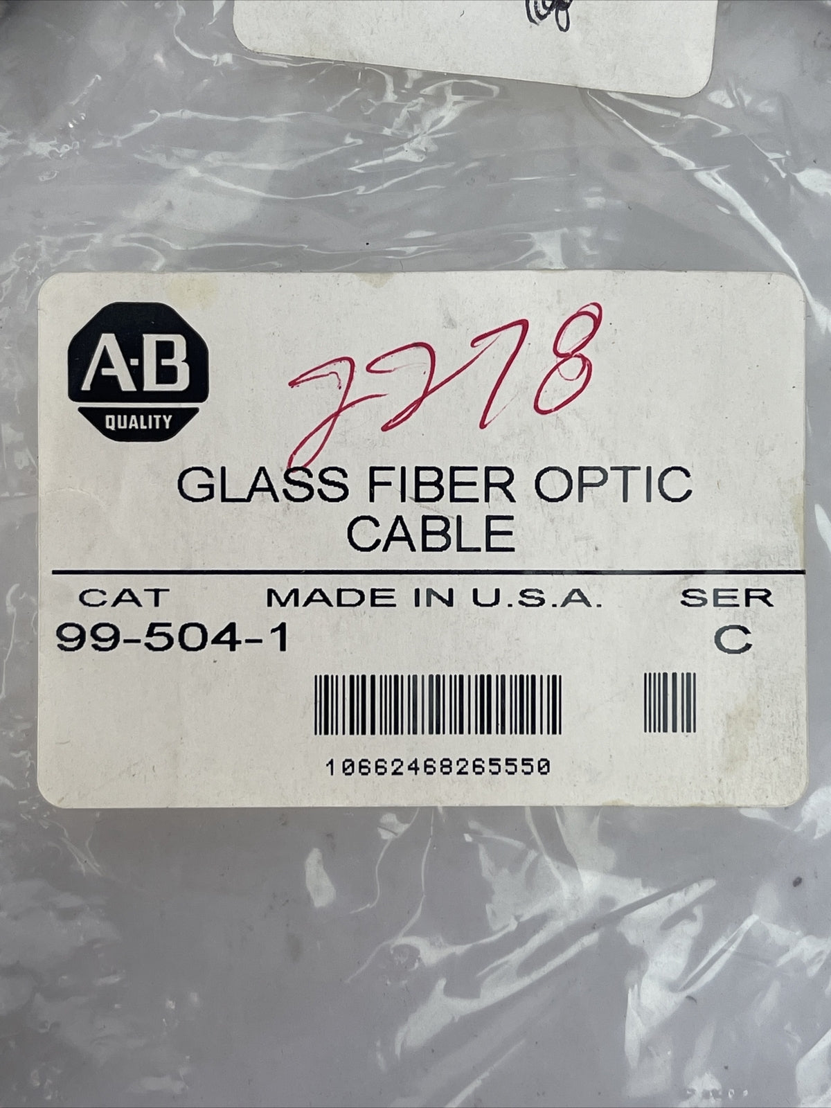 ALLEN BRADLEY 99-504-1 GLASS FIBER OPTIC CABLE SER C1