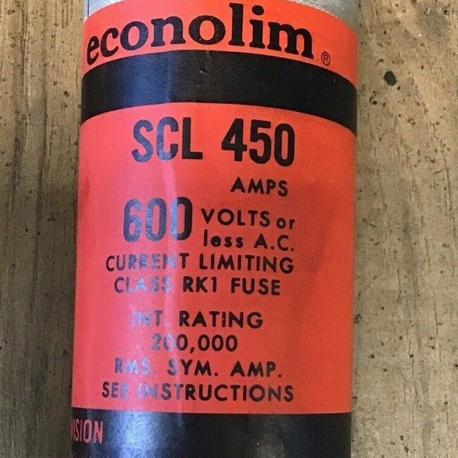 FEDERAL PACIFIC ECONOLIM SCL450 CLASS RK1 FUSE 450A 600V CURRENT LIMITING2