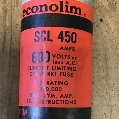 FEDERAL PACIFIC ECONOLIM SCL450 CLASS RK1 FUSE 450A 600V CURRENT LIMITING2