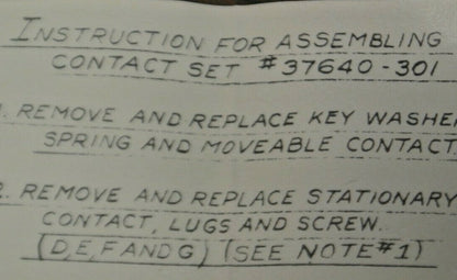 ARROW-HART 37640-301 CONTACT KIT / 1 POLE / NEW SURPLUS1