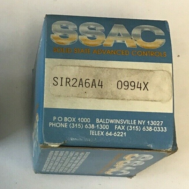 SSAC SIR2A6A4 CONTROL INPUT TIME DELAY9-30VAC/DC 120VAC 6AMP 1
