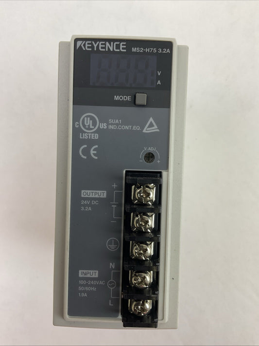 KEYENCE MS2 -H75 POWER SUPPLY OUTPUT 24VDC 3.2A INPUT 100-240VAC 50/60HZ 1.9A0