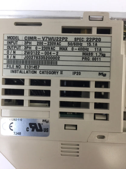 YASKAWA CIMR-V7WU22P2 AC VE VARISPEED V7N DEVICENET 230VAC 2