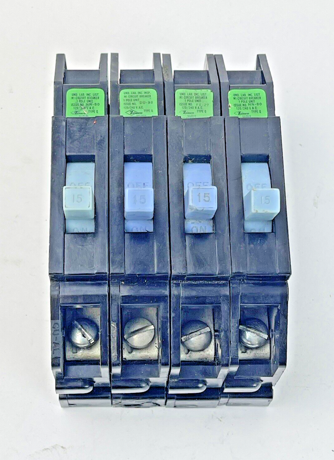 ZINSCO / CHALLENGER **LOT OF 4** - Q15 - 15A/1 POLE/240 VAC/TYPE Q2