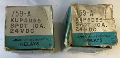 POTTER & BRUMFIELD KUP5D55 RELAY 759-A SPDT 10A 24VDC***LOTOF2***0