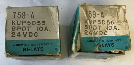 POTTER & BRUMFIELD KUP5D55 RELAY 759-A SPDT 10A 24VDC***LOTOF2***0