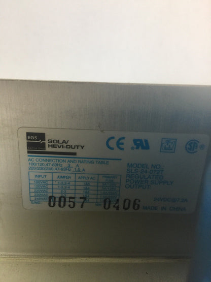 SOLA SLS+24-072T REGULATED POWER SUPPLY OUTPUT 24VDC 7.2A1