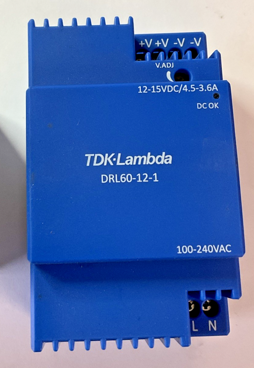 TDK-LAMBDA DRL60-12-1 POWER SUPPLY MODULE 240VAC 15VDC 50/60HZ 54W2