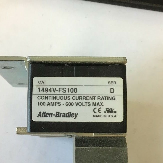 ALLEN BRADLEY 1494V-FS100 FUSE BLOCK SER. D 100AMPS 600V1