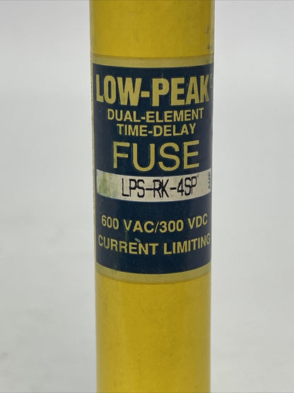 COOPER BUSSMANN LPS-RK-4SP LOW-PEAK DUAL ELEMENT FUSE 600VAC 300VDC (LOT OF 3)2