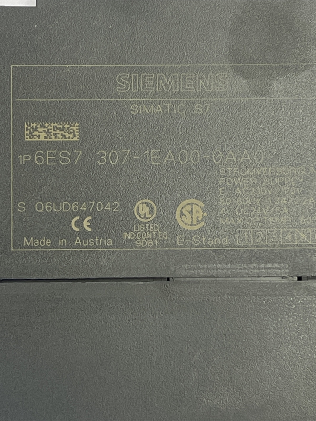 SIEMENS SIMATIC S7 1P 6ES7 307-1EA00-0AA0 POWER SUPPLY MODULE 1