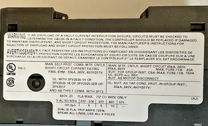 SIEMENS 3RV2021-4BA10 MOTOR CONTROL 13-20A 50HZ6