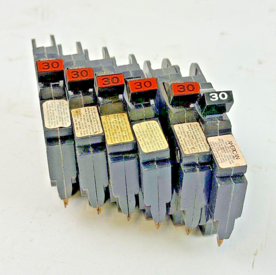 FPE *LOT OF 6* - 030 / NC130 - STAB-LOK BREAKERS - 1 POLE/240VAC/30A - NEW***1