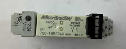 ALLEN BRADLEY 700-TBR224X SER A 24VDC 250VAC 10A RELAY 700-HLT12 SER A BASE0
