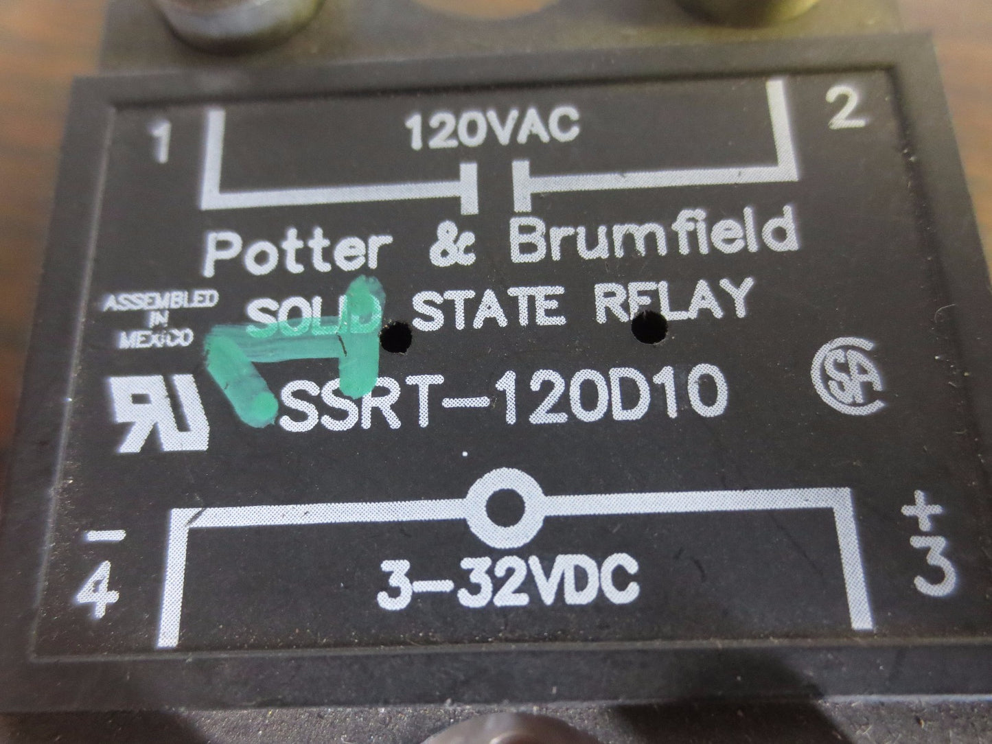 POTTER & BRUMFIELD SSRT-120D10 SOLID STATE RELAY - input 3-32V, output 120VAC1