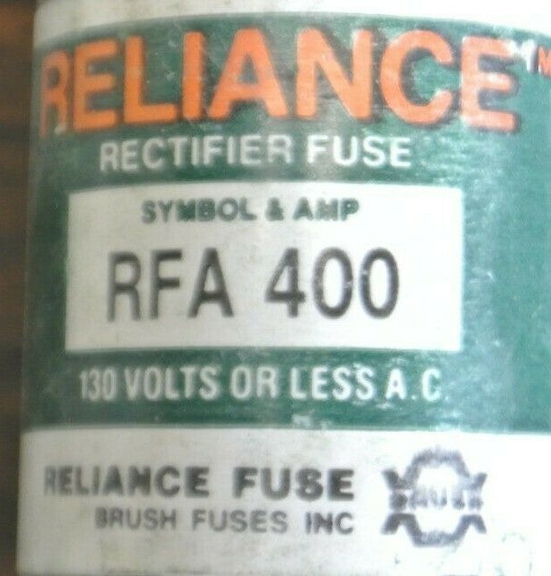 RELIANCE RFA400 RECTIFIER FUSE / 400A / 130V / NEW SURPLUS / EACH1