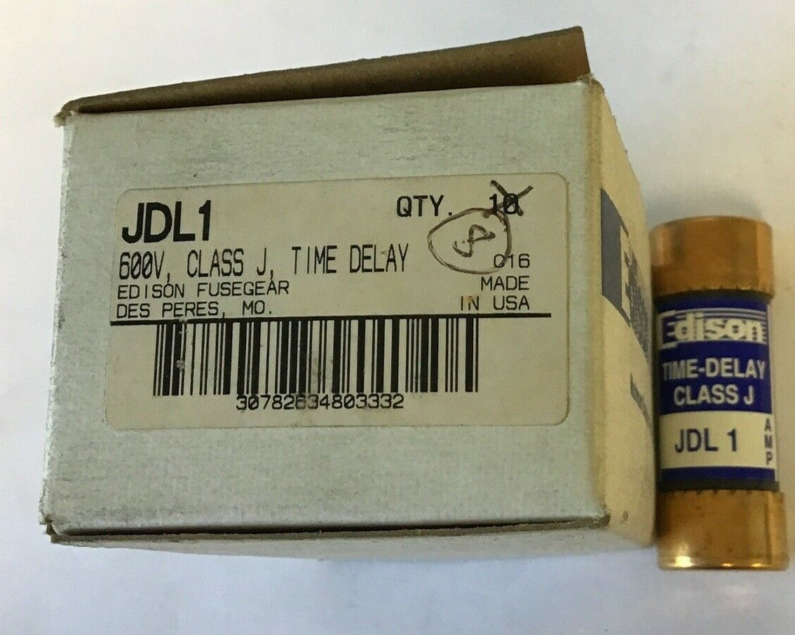 EDISON JDL1 TIME DELAY CLASS J 600VAC TYPE D 200KA ***LOTOF8***0