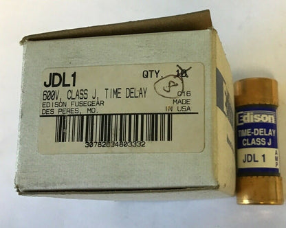 EDISON JDL1 TIME DELAY CLASS J 600VAC TYPE D 200KA ***LOTOF8***0