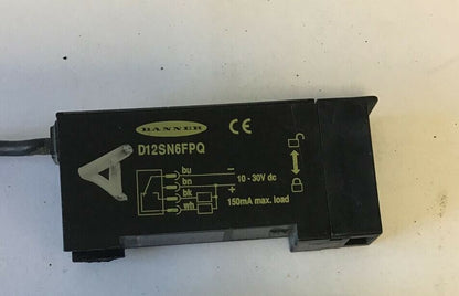 BANNER D12SN6FPQ FIBER OPTIC SENSORS 10-30VDC 150MA ***LOTOF2***1