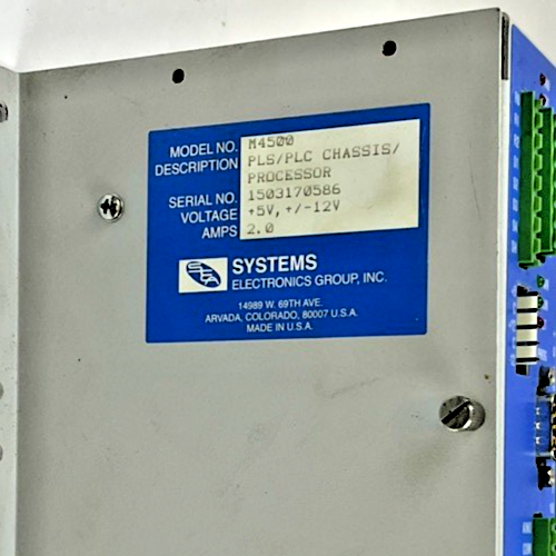SYSTEMS ELECTRONICS GROUP M4500 PLS/PLC CHASSIS/PROCESSOR 2.0AMP4