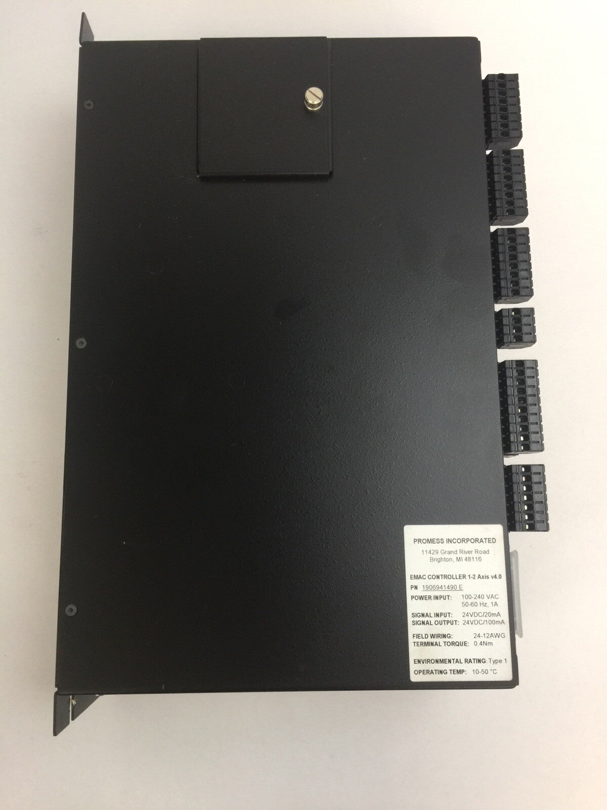 PROMESS 1906941490E EMAC CONTROLLER 1-2 AXIS v4.0 OUTPUT 24VDC INPUT 100-240VAC3