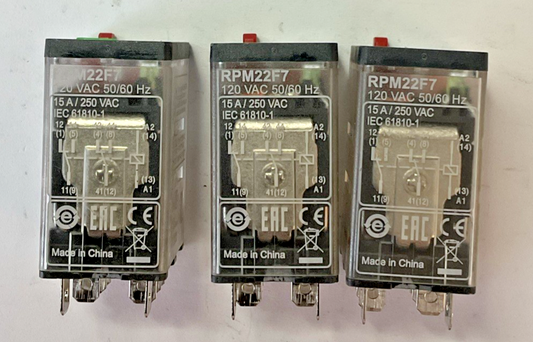 SCHNEIDER ELECTRIC RPM22F7 RELAY 120VAC 50/60HZ ***LOTOF3***0