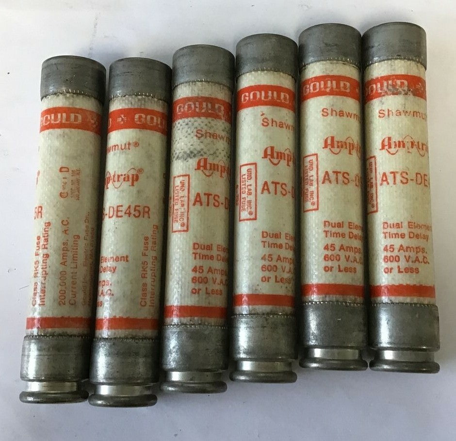 GOULD SHAWMUT ATS-DE45R AMPTRAP 45A 600VAC CLASS RK5***LOTOF6***0