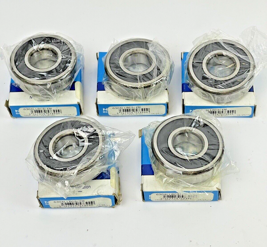 NTN *LOT OF 5* - 6304LLBC3/EM - DOUBLE SEALED RADIAL BALL BEARING -20X52X15 mm0