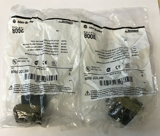ALLEN BRADLEY 800E-2DL3W FULL VOLTAGE MODULE W/ LATCH (WHITE) SER. A***LOTOF2***0