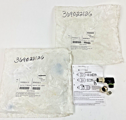 *LOT OF 2* TURCK - HAS8241-0 - EUROFAST CONNECTOR - BS8246-00