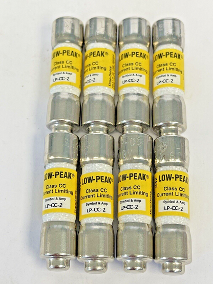 BUSSMANN - *BOX OF 8* - LP-CC-2 - 600 VAC- LOW-PEAK, TIME-DELAY, CLASS CC1