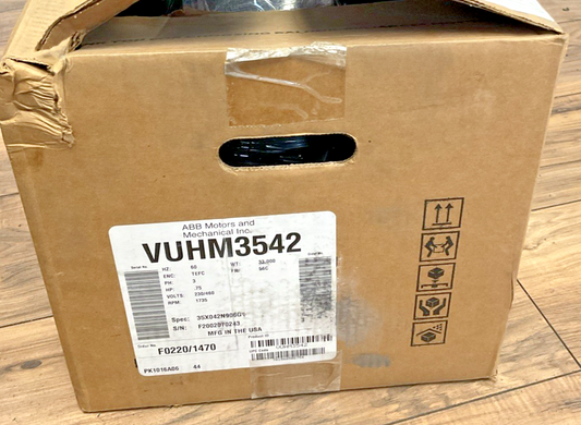 BALDOR VUHM3542 INDUSTRIAL MOTOR .75HP 60HZ 3PH 230/460V 1735RPM0