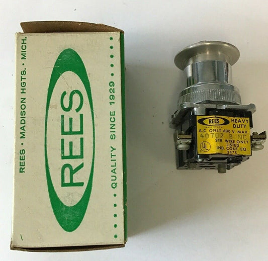 MACKWORTH G. REES 40702 B NC PUSH BUTTON 600V 0