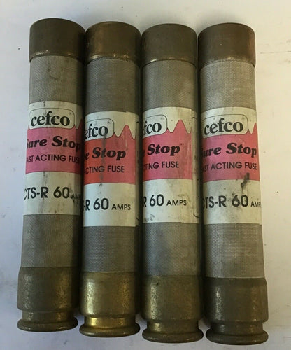 CEFCO CTS-R 60 SURE STOP FAST ACTING FUSE 60A 600VAC CLASS RK-1 ***LOTOF4*** 0