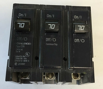 CHALLENGER C370 CIRCUIT BREAKER 70AMP 240VAC 3POLE 0