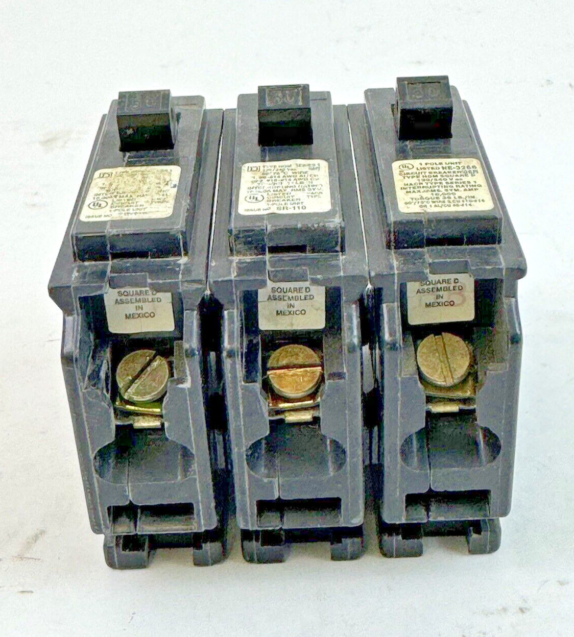 SQUARE D **LOT OF 3** HOM130 - CIRCUIT BREAKERS - 1 POLE/ 30 A/ 240 VAC2