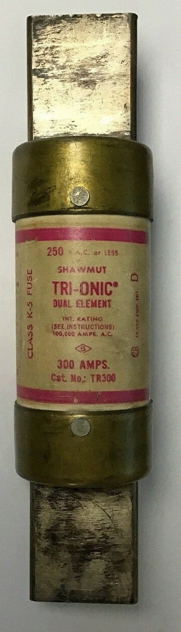 SHAWMUT TRI-ONIC DUAL ELEMENT 300AMP FUSE TR300 250VAC CLASS K-50