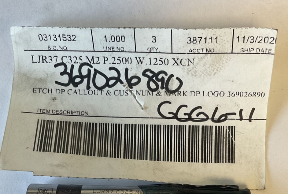 DAYTON LJR37 C325 M2 P.2500 W.1250 XCN BALL PUNCH **LOT OF 3**1