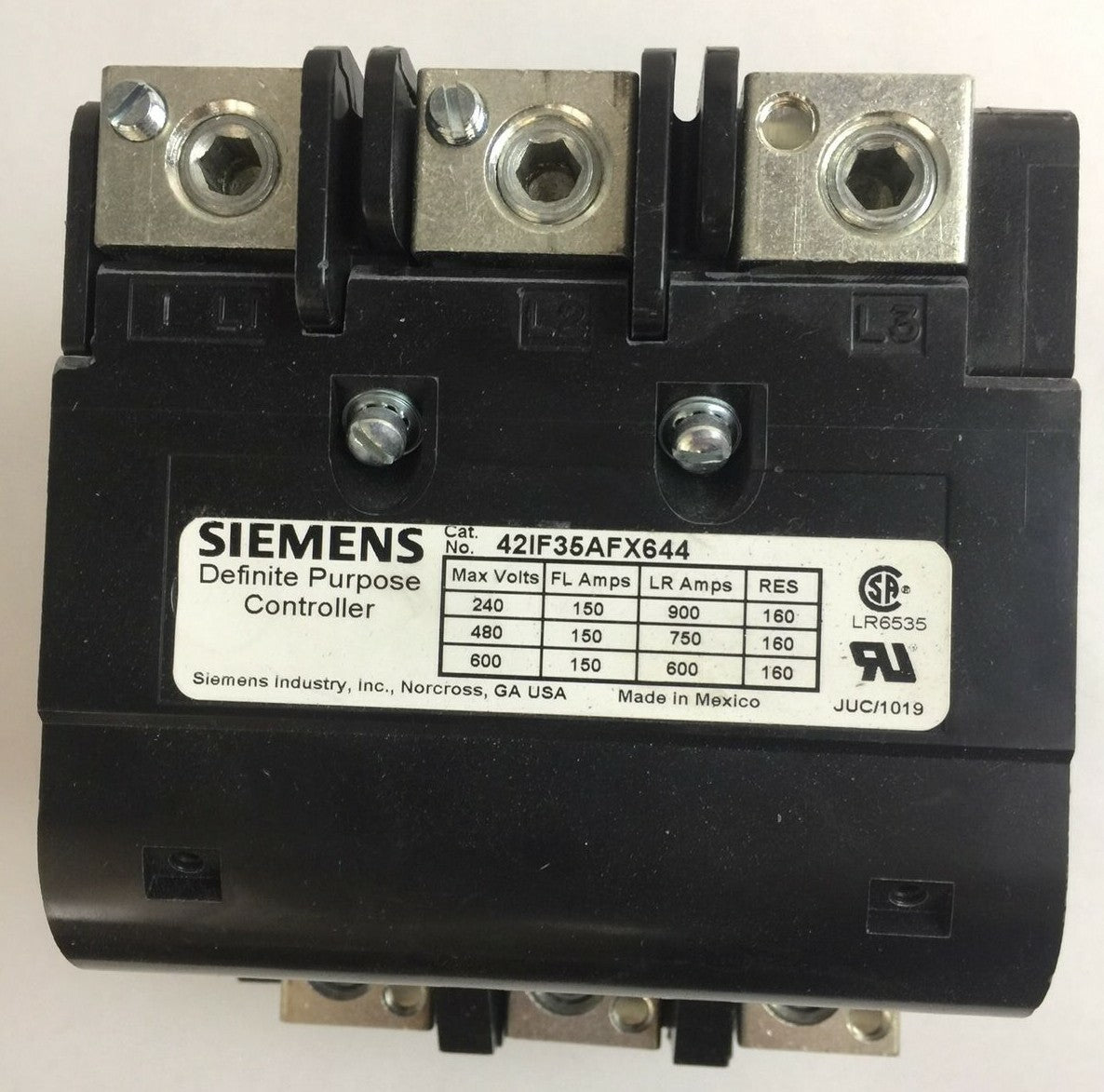 SIEMENS 42IF35AFX644 DEFINITE PURPOSE CONTROLLER 600V 150 FL AMPS 600 LR AMPS0