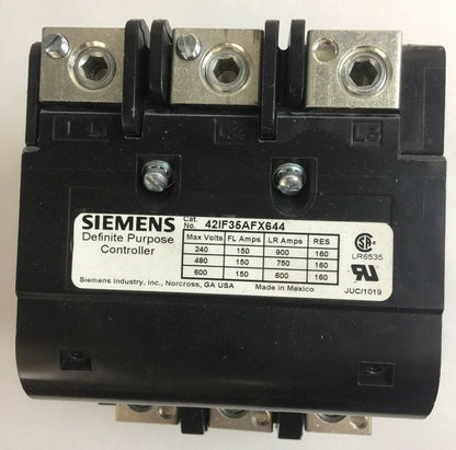 SIEMENS 42IF35AFX644 DEFINITE PURPOSE CONTROLLER 600V 150 FL AMPS 600 LR AMPS0