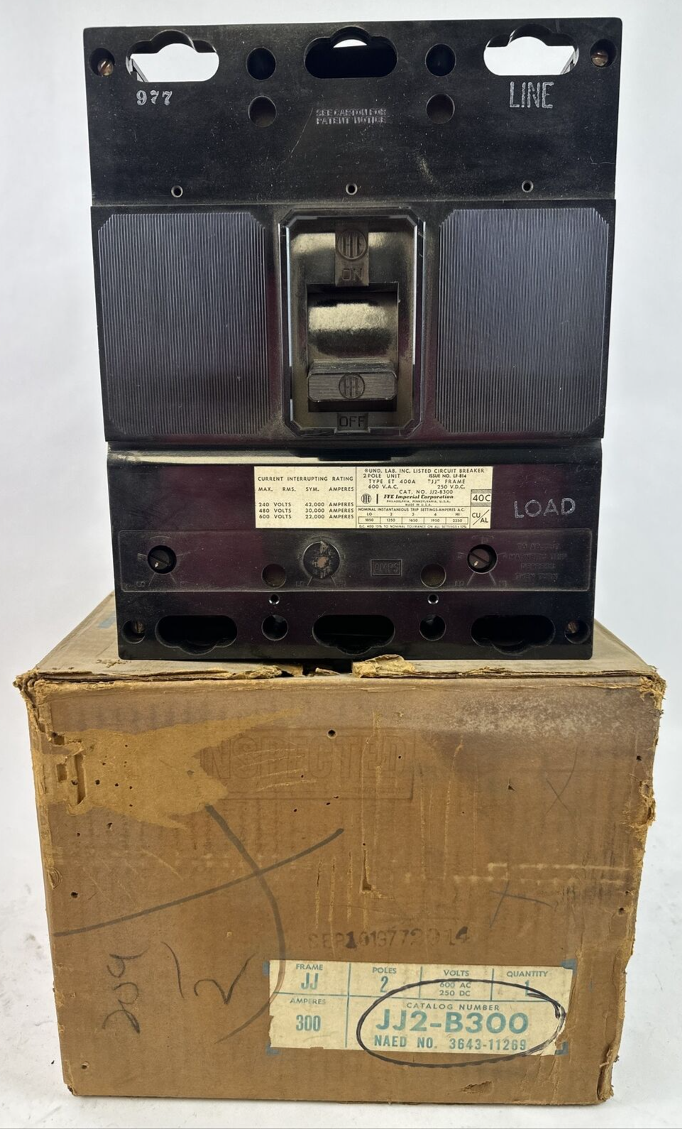 ITE JJ2-B300 CIRCUIT BREAKER 2POLE 300AMP 600VAC 250VDC0